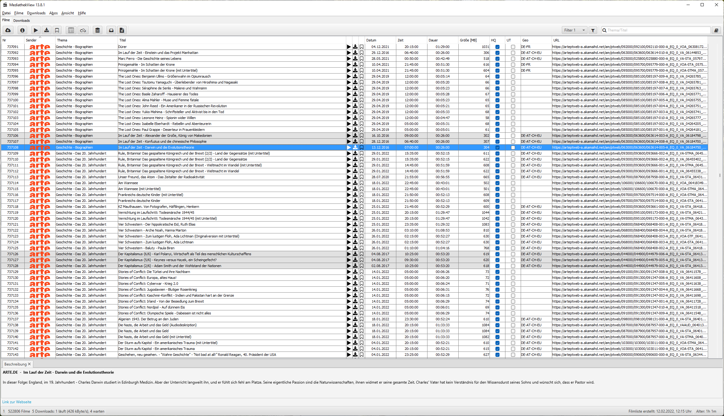 Screenshot MediathekView