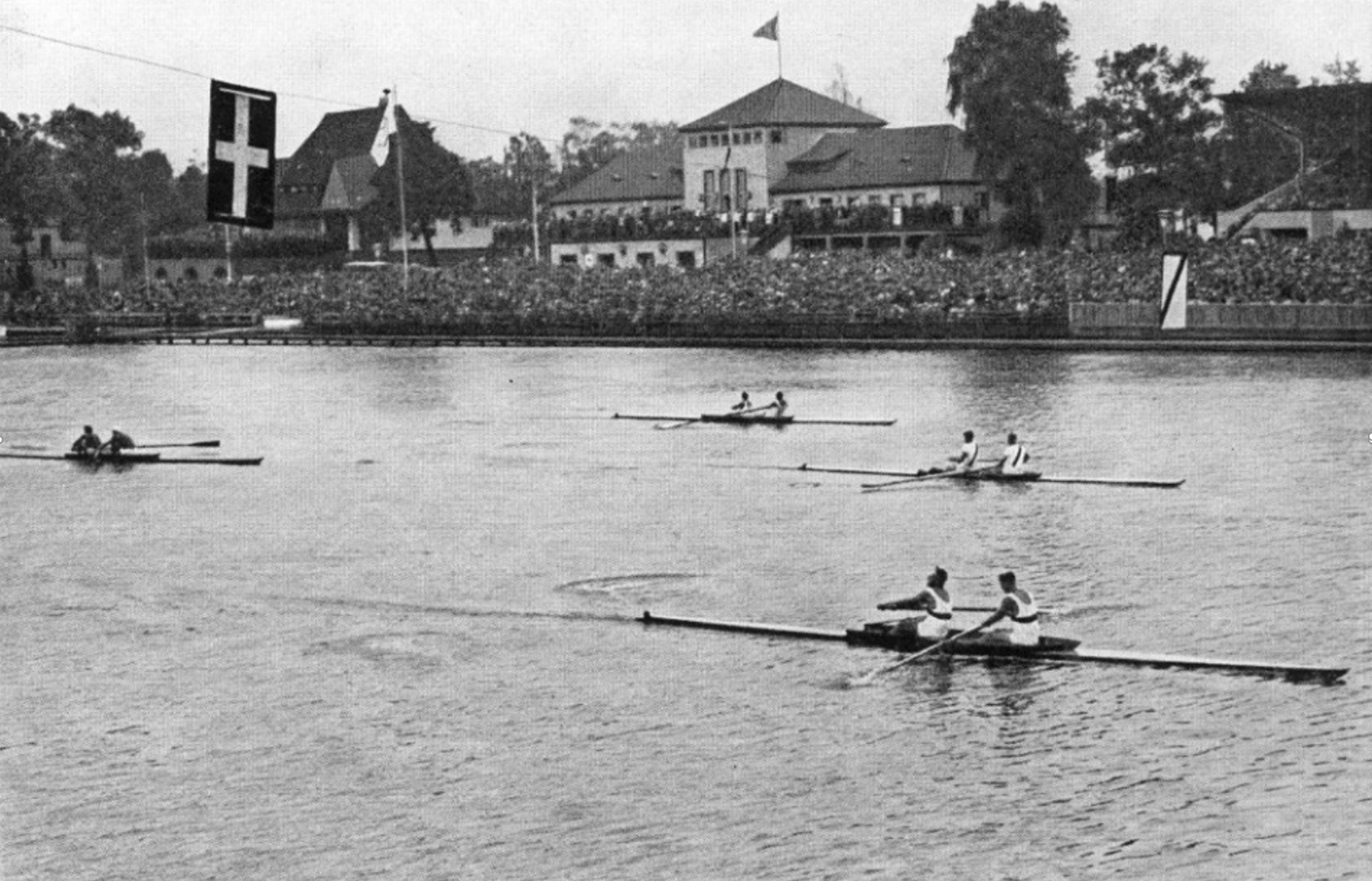 Regattabahn Berlin-Gruenau während der Olympiade 1936