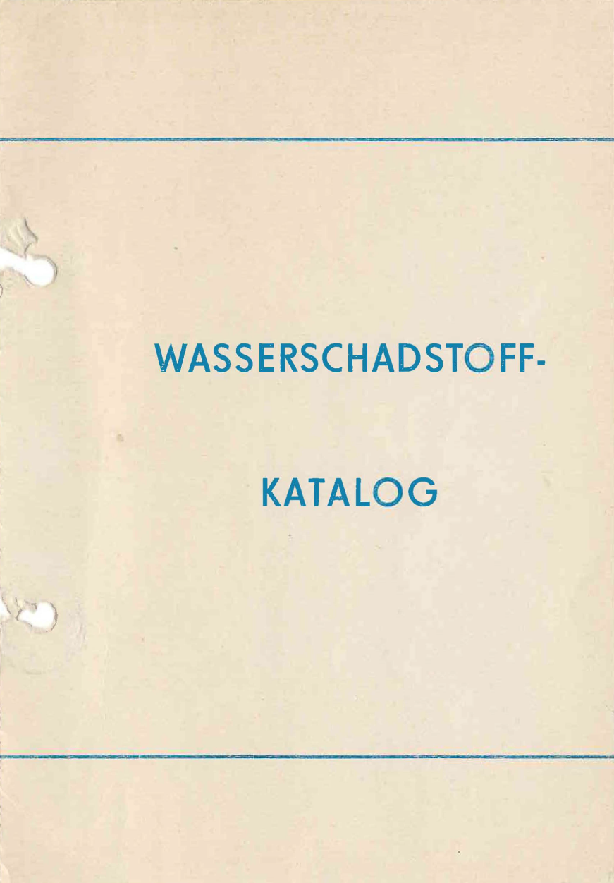 IfW, 1984 - Wasserschadstoffkatalog, Titelblatt